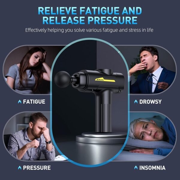 Massage Gun,Massage Gun Deep Tissue for Pain Relief with 7 Massage Heads & 6 Speeds and Carrying Case (Black) - Image 9