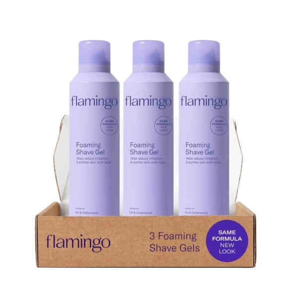 FLAMINGO Women's Foaming Shaving Gel with Aloe Vera, 6.7oz - 3ct - Image 2