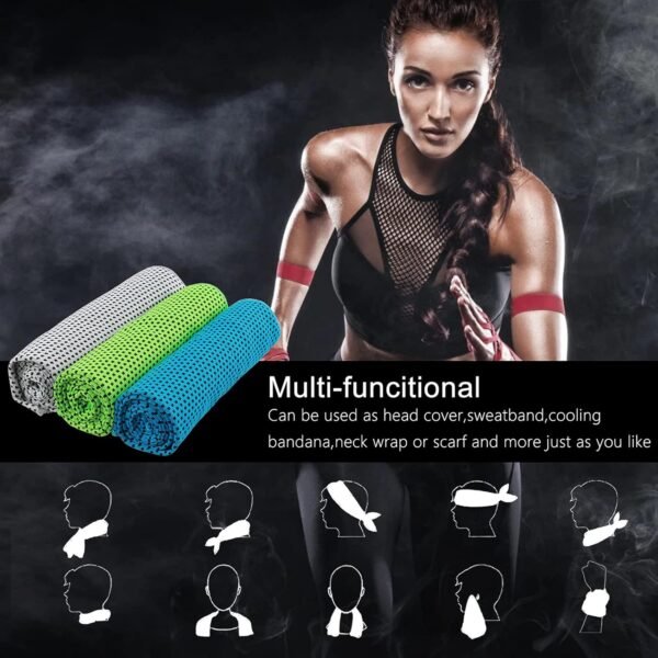 Cooling Towel Sport Ice Towel Quick Dry Cold Blanket Sweat Absorption Microfiber Instant Chilly Towel Neck Wrap for Running Swimming Yoga Gym Exercise - Image 6