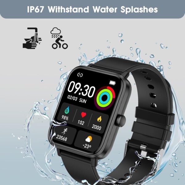 Smart Watch for Android iPhone-Call Receive/Dial/Read Message/AI Control-1.83" HD Screen-IP67 Waterproof Fitness Smartwatch-Blood Pressure/Heart Rate/SpO2/Sleep Monitor-Sport Tracker for Women Men - Image 6