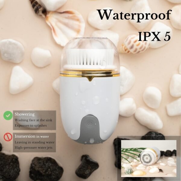 Waterproof Electric Face Brush with IPX5 Rating for Deep Cleansing and Exfoliation - Image 4