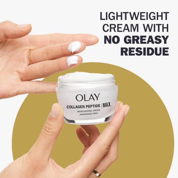 Olay Collagen Peptide MAX Face Moisturizer, Firm - Plump - Hydrate, Fragrance Free Cream with Vitamin B3, 1.7 oz - Image 6