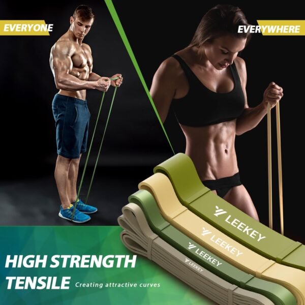LEEKEY Resistance Bands, Exercise Bands Pull Up Assist Bands - Workout Bands Set - Bands for Working Out,Band for Men and Women Fitness Training, Physical Therapy,Home Workouts - Image 5