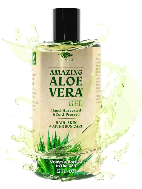 Amazing Aloe Vera Gel - Freshly Cut, 100% Pure Aloe, Premium Quality, Vegan, Unscented - Natural Sunburn Relief, After Shave, Skin, Face & Hair Care 12oz - Image 2