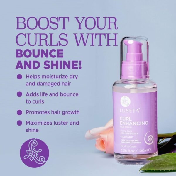 Luseta Curl Enhancing Hair Oil Define Curl & Restore Bounce Anti-frizzing and Smoothing for Curly Hair Type 3.38oz - Image 3