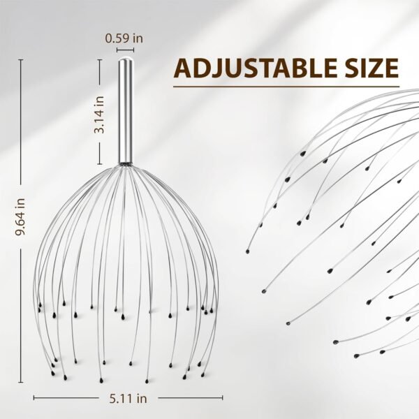 Head Massager 28 Fingers Scalp Massager Head Scratcher, Back Massager Back Scratcher, Stocking Stuffers for Head Massage and Back Massage (Black) - Image 8