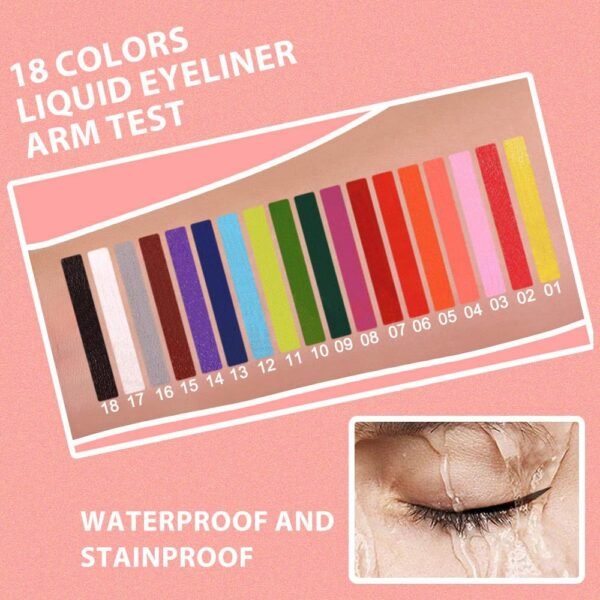 evpct 1Pcs Dark Blue Liquid Eyeliner Waterproof Dark Blue Eye Liners for Women, Eyes Wing Eyeliner Stamps Shapes Colored Eyeliner delineador de ojos a prueba de agua contra el agua blanco para ojos - Image 6