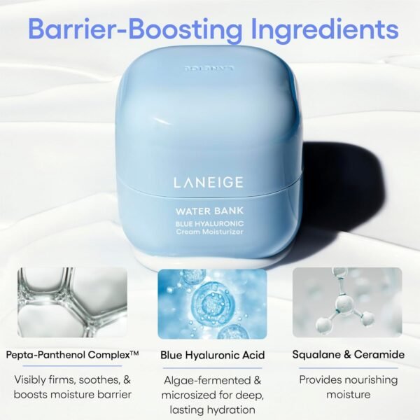 LANEIGE Water Bank Blue Hyaluronic Moisturizer: Barrier-Boosting Hydration, Squalane, Ceramide, Dermatologist-tested - Image 8