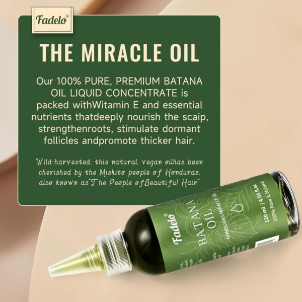 Batana Oil - Dr Sebi Organic Oil for Hair Growth, 100% Raw Pure Natural from Honduras, Deeply Nourishing Scalp for Thicker & Stronger Hair, 4.05 fl oz - Image 7
