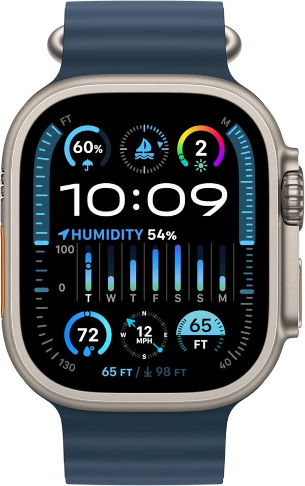 Apple Watch Ultra 2 [GPS + Cellular 49mm] Smartwatch with Rugged Titanium Case & Blue Ocean Band One Size. Fitness Tracker, Precision GPS, Action Button, Extra-Long Battery Life - Image 3