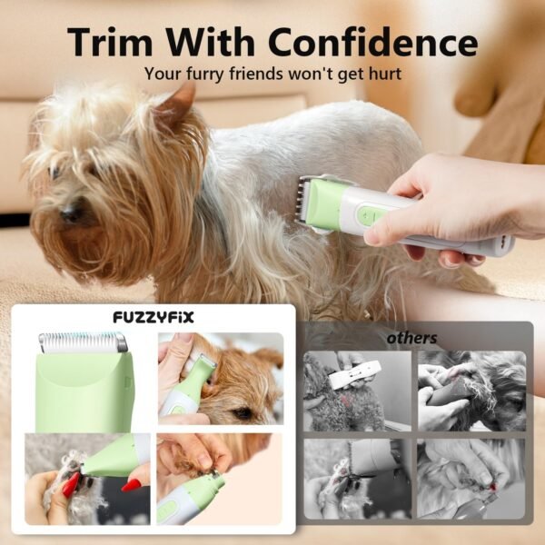 Dog Grooming Kit, 4 in 1 Quiet Pet Clippers for Grooming Supplies, Cordless Dog Paw Trimmer Dog Nail Grinder, Professional Long Hair Shaver for Matted Hair Cat and Small Dogs Thick Coats - Image 7