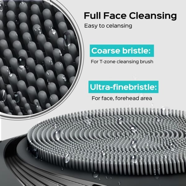 Face Scrubber Facial Cleansing Brush : COSLUS Portable Silicone Waterproof Rechargeable Face Wash Brush, 5 Cleansing Modes, Electric Deep Cleaning for Men & Women, Removing Blackhead, Exfoliating - Image 7