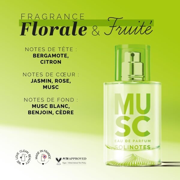 SOLINOTES Musk Perfume for Women - Eau De Parfum | Delicate Floral and Soothing Scent - Made in France - Vegan - 1.7 fl.oz - Image 5