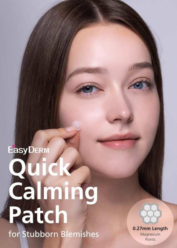 EasyDerm Quick Calming Magnesium Patches – Hydrocolloid Acne Spot Treatment with Tea Tree & Cica, 10 Patches, Zit Sticker, TikTok Viral Blemish Patch - Image 4