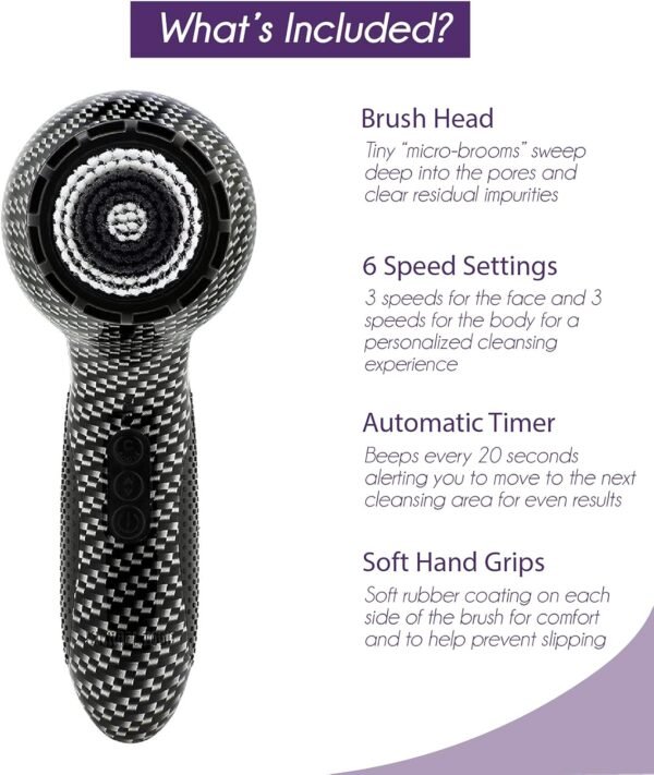 Michael Todd Beauty - Soniclear Elite - Facial Cleansing Brush System - 6-Speeds - Face Cleansing Brush & Exfoliating Body Scrubber - Image 5