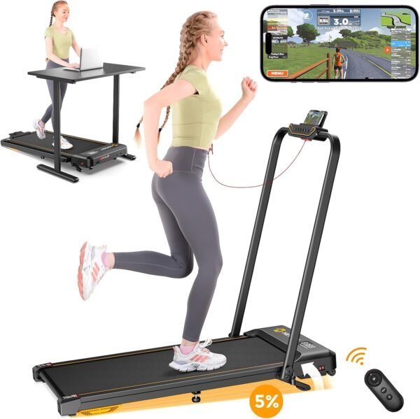 Walking Pad, Under Desk Treadmill for Home Office, Small Walking Pad with Handle Bar and Incline, Foldable Treadmill with Remote Control, APP - Image 2