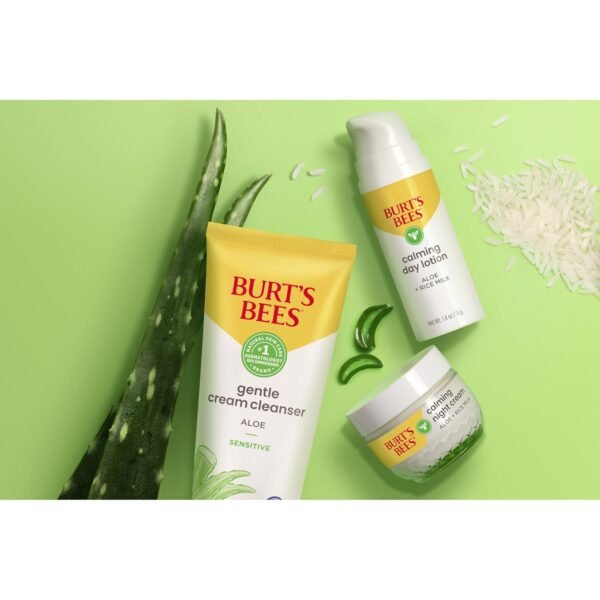 Burt's Bees Calming Day Face Lotion With Aloe and Rice Milk, Soothing Face Lotion for Sensitive Skin, 98.9 Percent Natural Origin Skin Care, 1.8 oz. Bottle - Image 14