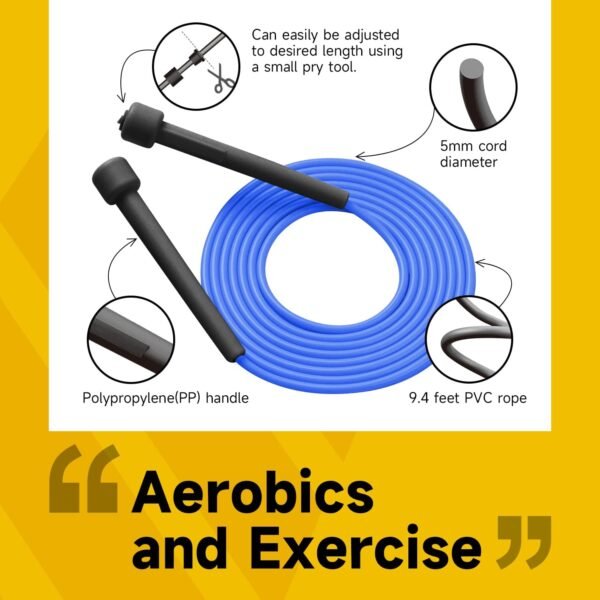 10 Pack Adjustable Jump Rope for Fitness and Exercise-PVC Skipping Rope for Men,Women and Kids-Tangle-Free for Keeping Fit, Training, Workout - Image 5