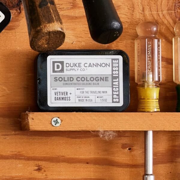 Duke Cannon Supply Co. Solid Cologne for Men Special Issue Vetiver and Oakmoss (Fresh Air, Sandalwood) - Concentrated Balm, Travel-Friendly Tin, 1.5 oz - Image 6