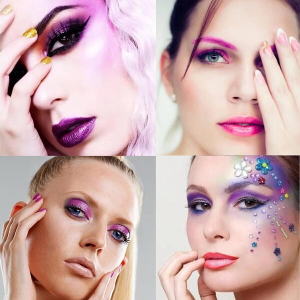 Purple Pink Glitter Eyeshadow Palette, 12 Colors Shimmer High Pigmented Eyeshadow Powder,Dream Purple Pink Eyeshadow Palette Makeup Colorful Lasting Waterproof Eyeshadow Palette for Girl Women - Image 7