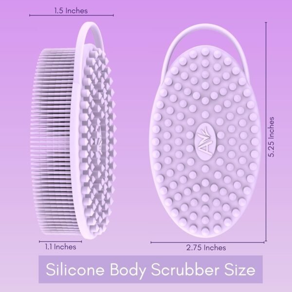 Avilana Silicone Body Scrubber – Dual-Sided Exfoliator for Men & Women, Gentle Loofah Alternative, Easy-to-Clean Silicone Shower Scrubber - Image 7