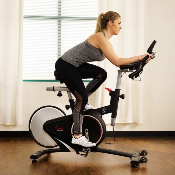 Sunny Health & Fitness Magnetic Rear Belt Drive Indoor Cycling Exercise Bike with RPM Cadence Sensor - SF-B1709, Black - Image 10