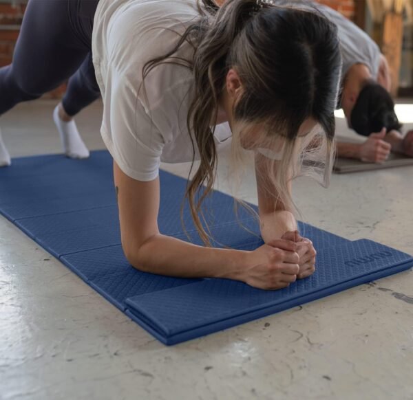 Numu Foldable Yoga Mat with Yoga Carrying Strap - Nonslip, Lightweight, and Portable 1/4” Inch Thick Workout Exercise Mat - Perfect for Easy Storage and Travel - Image 7