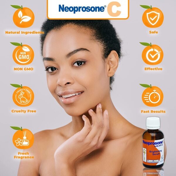 Neoprosone, Vitamin C Serum for Face | 1 Fl oz / 30ml | Brightening Serum For Dark Circle, Wrinkles | with Alpha Arbutin and Castor Oil - Image 9