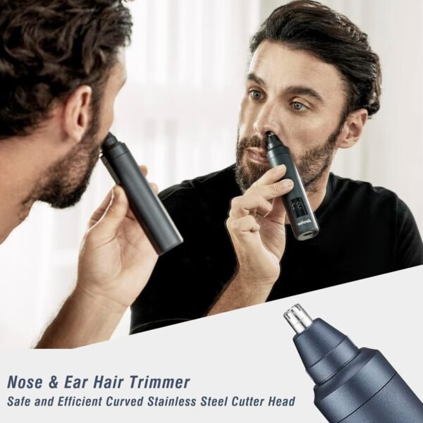 Beard Trimmer for Men Barbers Grooming Kit - Pro 5-in-1 Electric Foil Shavers Hair Clippers Set - Mens Body Razors Waterproof Wet/Dry Nose Ear Mustache Hair Trimmer Removal with Rechargeable Dock - Image 7