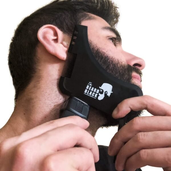 The BEARD BLACK Beard Shaping & Styling Tool with Inbuilt Comb, Perfect for Line Up & Edging, Use with Beard Trimmer or Razor - Image 3