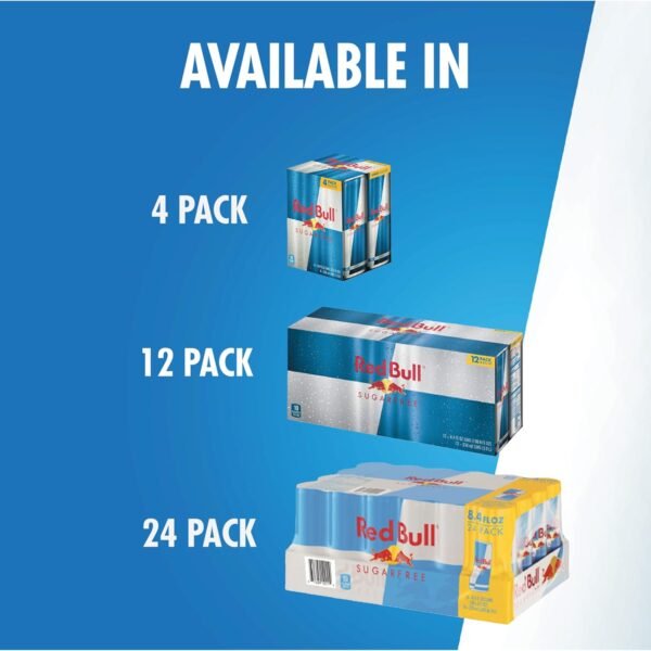 Red Bull Sugar Free Energy Drink with 151mg Caffeine plus Taurine & B Vitamins, 16 Fl Oz, Pack of 12 Cans - Image 9