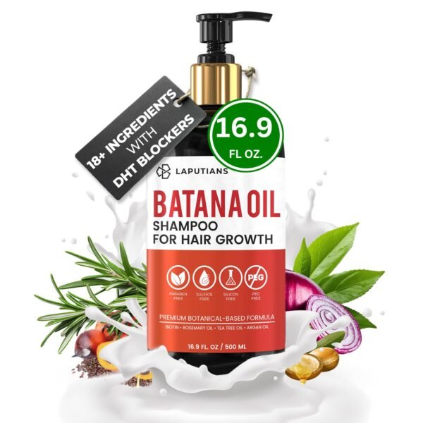 Batana Oil Shampoo for Hair Growth with Over 18+ Natural Ingredients, Rosemary Oil, Onion Biotin, Caffeine, DHT Blocker, Castor Oil, CLINICALLY TESTED, Anti Hair Thinning & Hair Loss, Sulfate Free - Image 2