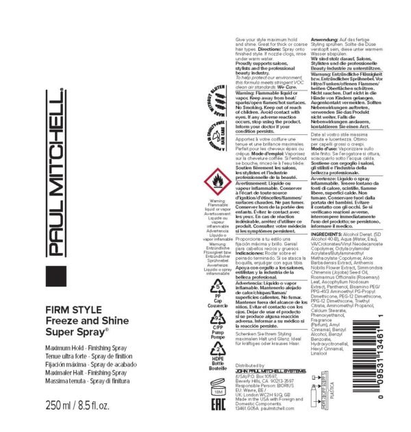Paul Mitchell Freeze and Shine Super Hairspray, Maximum Hold, Shiny Finish Hairspray, For Coarse Hair - Image 8