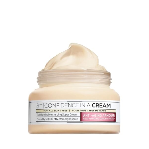 IT Cosmetics Confidence in a Cream Anti Aging Face Moisturizer – Visibly Reduces Fine Lines, Wrinkles & Signs of Aging Skin in 2 Weeks, 48HR Hydration with Hyaluronic Acid, Niacinamide - Image 2