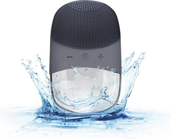 Silicone Face Scrubber, SIWIEY IPX7 Waterproof Sonic Facial Cleansing Brush, USB Rechargeable Sonic Massage Face Brush for Deep Cleansing, Gentle Exfoliating and Massaging (Grey) - Image 9