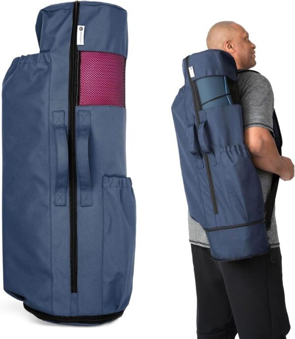 MAGNILAY Yoga Mat Bag - for Women and Men, Yoga Bag with Pockets and Adjustable Strap, Yoga Mat Carrier, Fits Mats Blocks and Yoga Accessories for Workouts, (32”L x 9” Diameter) - Image 9