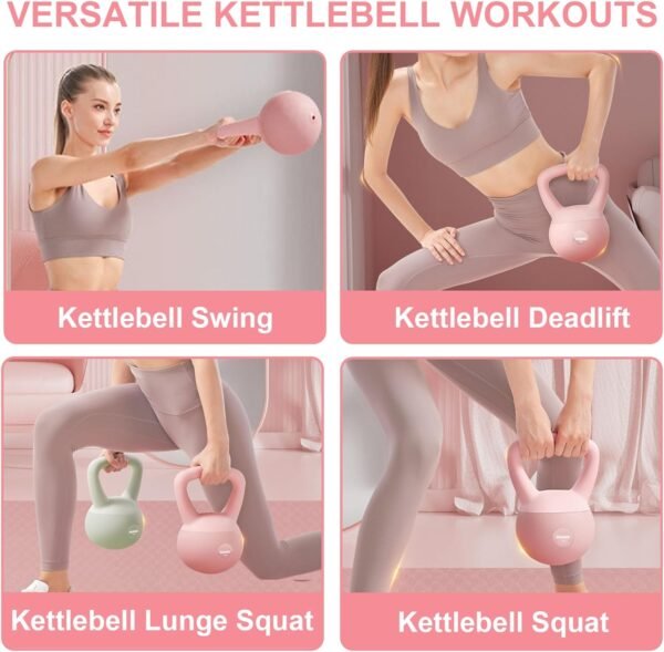 RUNWE Soft Kettlebell - Weight Options for 25, 20, 15, 10 and 5 LB Strength Training Kettlebells Weight Iron Sand Filled Shock-Proof Hand Weights for Women Men or Children - Image 9