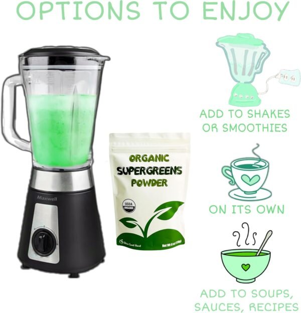 Cherie Sweet Heart Supergreens Powder - Green Superfood - Organic Greens Powder Super Greens - Smoothie Powder - Superfood Powder - Powdered Greens - 6 oz Super Greens Powder - 34 Servings - Image 5