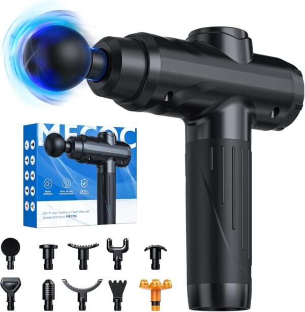 Massage Gun, Deep Tissue Percussion Massager for Pain Relief, Super Quiet Portable Body Relaxation Electric Muscle Massage Gun with 10 Attachment 30 Speed - Image 2