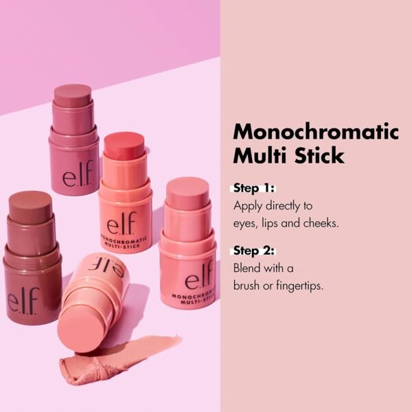 e.l.f. Monochromatic Multi Stick, Creamy, Lightweight, Versatile, Luxurious, Adds Shimmer, Easy To Use On The Go, Blends Effortlessly, Sparkling Rose, 0.17 Oz - Image 5