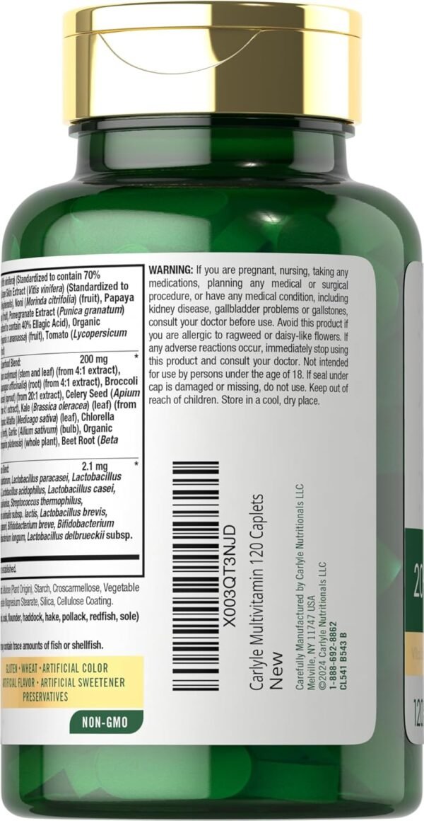 Carlyle Fruits and Veggies Supplement | 120 Count | Superfood Multivitamin with Probiotics | Made with 20 Fruits and Vegetables | Non-GMO & Gluten Free - Image 5