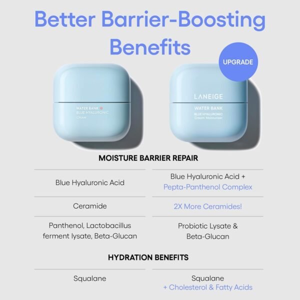 LANEIGE Water Bank Blue Hyaluronic Moisturizer: Barrier-Boosting Hydration, Squalane, Ceramide, Dermatologist-tested - Image 4