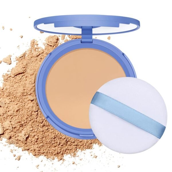 Oil Control Face Pressed Powder,Matte Smooth Flawless Finishing Powder Makeup,Lightweight Waterproof Long-Lasting Setting Powder Foundation,0.35 Oz(PURE BEIGE) - Image 2