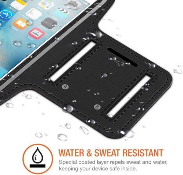 [1 Pack] Water Resistant Sports Armband for iPhone 7/7 Plus, 6/6S Plus (5.5-Inch), Galaxy S6/S7 Edge, y Note 5, with Key Holder/Flap High Visibility Night Reflective Running Exercise Armband - Image 7