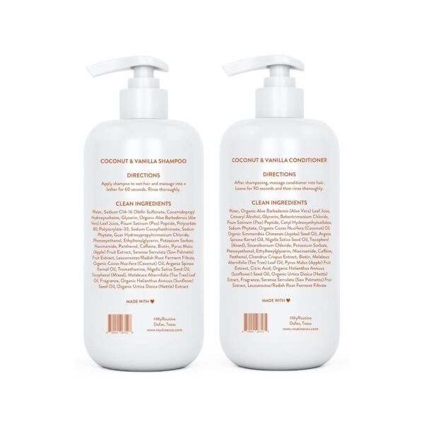 Routine Wellness Anti-Thinning Shampoo and Conditioner Set for Thinning Hair - Biotin DHT Blocker Women & Men - Color Safe Shampoo for Hair Loss & Healthier Growth - Coconut & Vanilla (Pack of 2) - Image 8