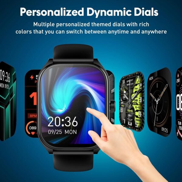 Curve Smart Watch for Men Women Answer Make Calls, 2.01" Fitness Tracker with 100 Sport Modes, Step Counter Heart Rate Sleep Tracker Accurate, IP68 Waterproof Fitness Watch for Android iOS, Black - Image 4