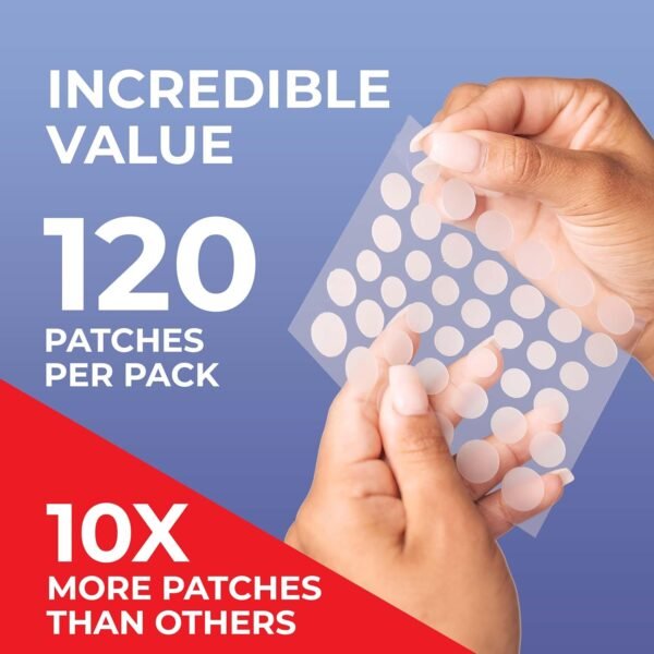 PatchRx Salicylic Pimple Patches (120 Pack), Salicylic Acid Acne Patches with Tea Tree Oil - Zit Patch and Pimple Stickers for Face for Skin Care - Salicylic Acid Acne Dots (Packaging May Vary) - Image 4