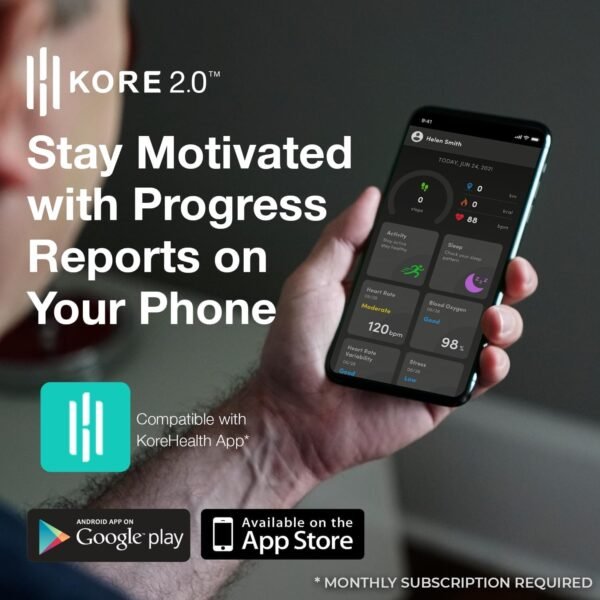 Kore 2.0 Elite Fitness Tracker - Calories Burned, Sleep Monitoring, Step Counter, Heart Rate Monitor Watch | 7 Days Battery, Slim, Water Resistant Activity Trackers and Smartwatches for iPhone Android - Image 7