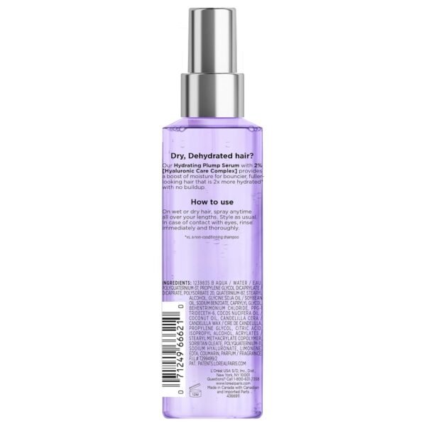 L’Oréal Paris Elvive Hyaluron Plump Moisture Plump Hair Serum for Dehydrated, Dry Hair with Hyaluronic Acid Care Complex, Paraben-Free, 4.4 Fl Oz - Image 10