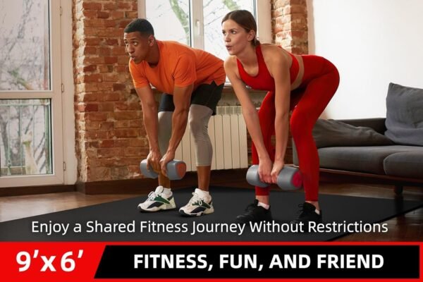 Large Exercise Mat for Home Workout,12‘x6’/10'x6'/9'x6'/8'x6'/7'x5'/6'x4' (7mm) Extra Thick Workout Mat, High-Density Gym Mat for Cardio, Jump Rope, MMA, Weights (Shoe-Friendly) - Image 7